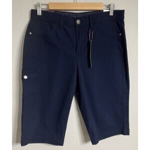 Gloria Vanderbilt Capris Women’s Size 10P Petite Cargo Pocket Navy Blue NEW